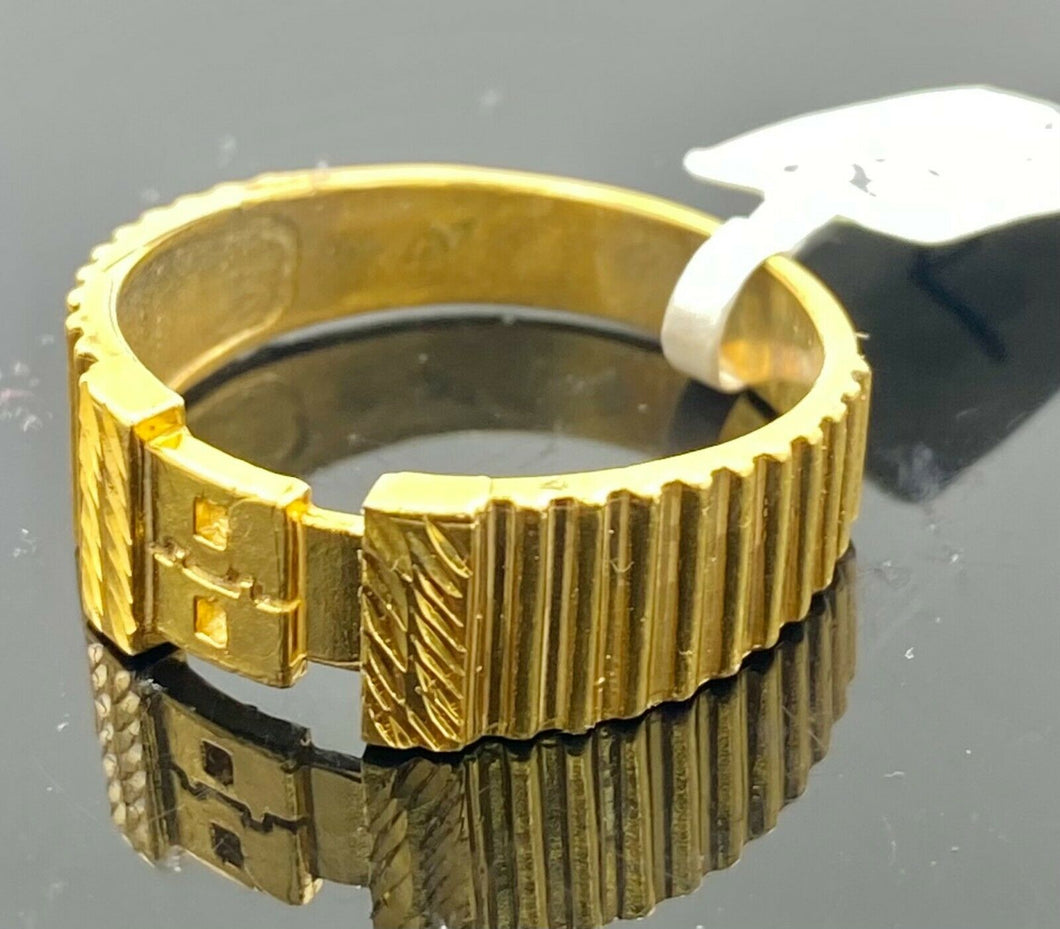 22k Ring Solid Gold ELEGANT Charm Men Designer Band SIZE 11 