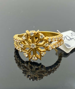 22k Ring Solid Gold ELEGANT Charm Ladies Floral Band SIZE 7 "RESIZABLE" r2120 - Royal Dubai Jewellers