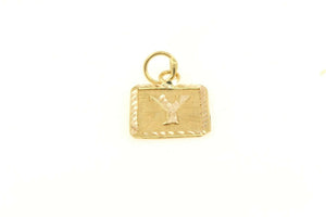 22k 22ct Solid Gold Charm Letter Y Pendant Square Design p1127 ns - Royal Dubai Jewellers