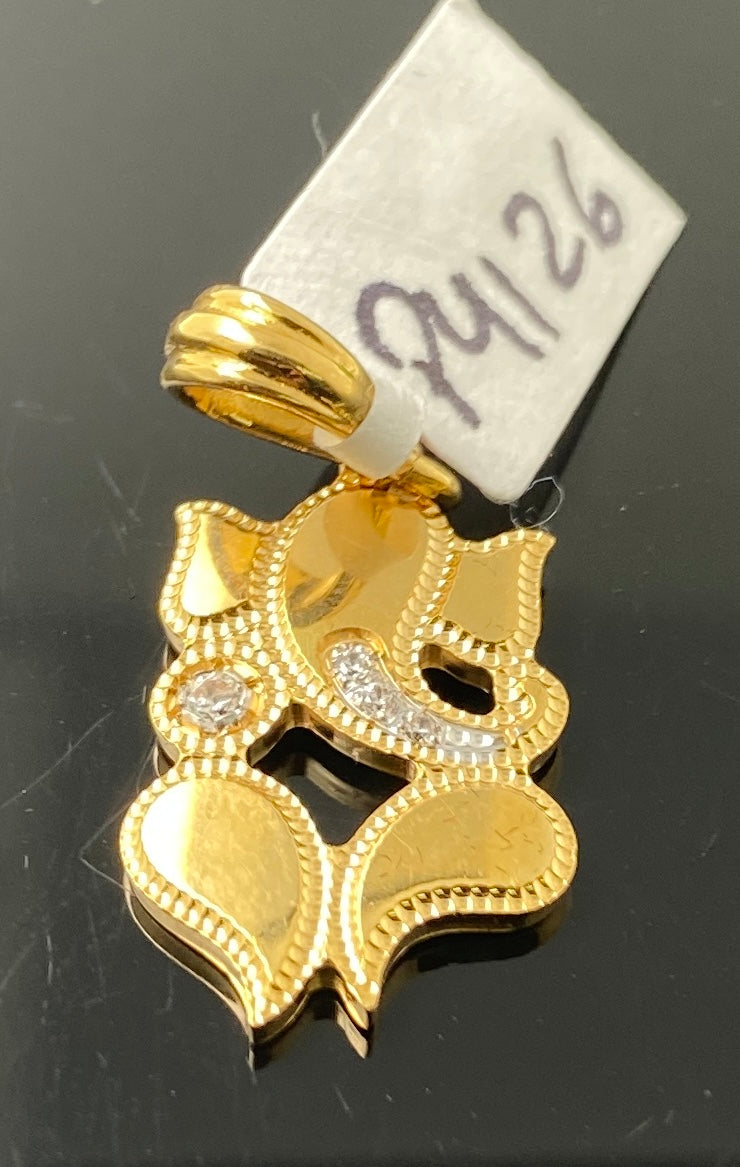 22k Solid Gold Simple Hindu Religious Ganesh Pendent p4126zz - Royal Dubai Jewellers