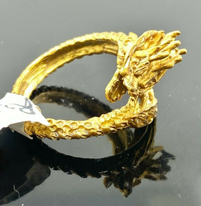 22k Ring Solid Gold ELEGANT Class Dragon Loop Men Band r2488 - Royal Dubai Jewellers
