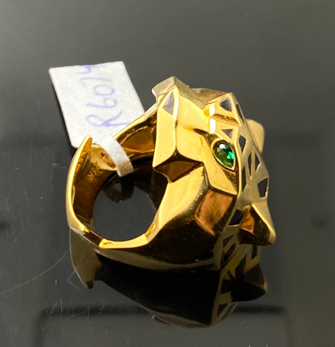 21k Solid Gold Exotic Men Panther Ring r6074 - Royal Dubai Jewellers