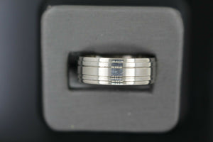 18k Solid Gold Elegant Ladies Modern Disc Finish Band Ring R9190m - Royal Dubai Jewellers