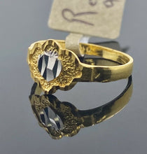 22k Ring Solid Gold Children Jewelry Two Tone Heart Design R2120zz - Royal Dubai Jewellers