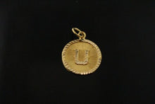 22k 22ct Solid Gold Charm Letter U Pendant Round Design p1089 ns - Royal Dubai Jewellers