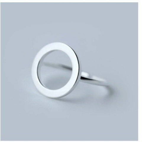 Solid White Gold Ring Simple Round Ring Symbol Design SM25 - Royal Dubai Jewellers