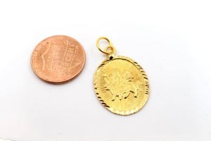 22k 22ct Solid Gold SHRI Vaishnoo Vaishnu DURGA MATA OM OHM AHM Pendant P1028 ns - Royal Dubai Jewellers