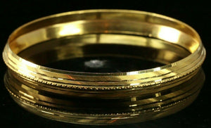 22k Bracelet Solid Gold Simple Charm Diamond Cut Men Design Size 2.75 inch B4221 - Royal Dubai Jewellers