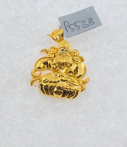 22K Solid Gold Lordess Laxmi Pendant P5538 - Royal Dubai Jewellers