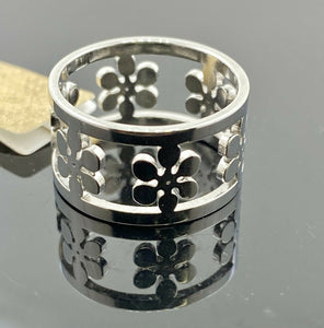 Solid White Gold Ring Elegant Infinity Floral Design SM13 - Royal Dubai Jewellers