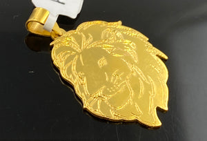 22k Pendant Solid Gold Custom Made Loin Charm with Shiny Finish P3400 - Royal Dubai Jewellers