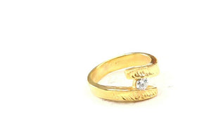 22k Ring Solid Gold ELEGANT Charm Woman Cross Band SIZE 5.50 "RESIZABLE" r2437 - Royal Dubai Jewellers