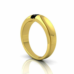 22k Ring Solid Yellow Gold Men Jewelry Elegant Simple Band with Onyx Stone CGR75 - Royal Dubai Jewellers