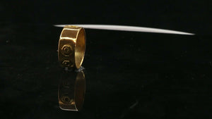 22k Ring Solid Gold ELEGANT Charm Mens Geometric Band SIZE 7.5 "RESIZABLE" r2343 - Royal Dubai Jewellers