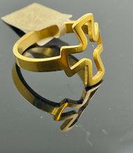 22k Ring Solid Gold ELEGANT Simple Modern Cross Ladies Band r2404 - Royal Dubai Jewellers