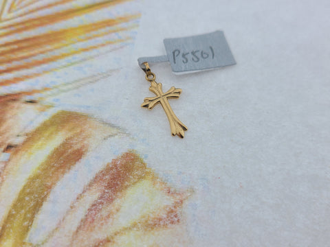 10K Solid Gold Cross Pendant P5501 - Royal Dubai Jewellers