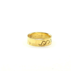 22k Ring Solid Gold ELEGANT Charm Ladies Water Waves SIZE 7.5 "RESIZABLE" r2304 - Royal Dubai Jewellers