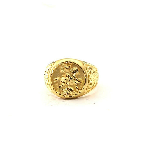 22k Ring Solid Gold Elegant Warrior Design Mens Ring Size R2034 mon - Royal Dubai Jewellers