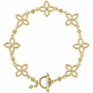 14K Yellow Floral-Inspired 7.5" Bracelet BRC753-Y - Royal Dubai Jewellers