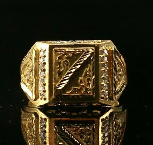 22k Ring Solid Gold ELEGANT Charm Men Filigree Band SIZE 10.75"RESIZABLE" r2122 - Royal Dubai Jewellers