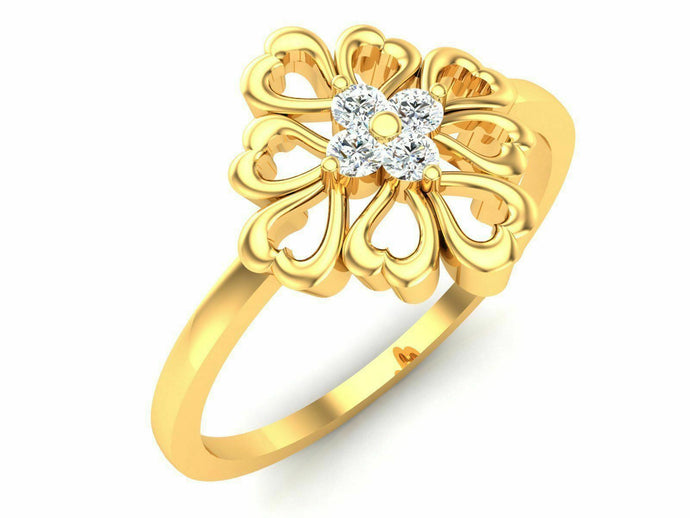 22k Ring Solid Gold Ladies Jewelry Modern Floral Band CGR41 - Royal Dubai Jewellers