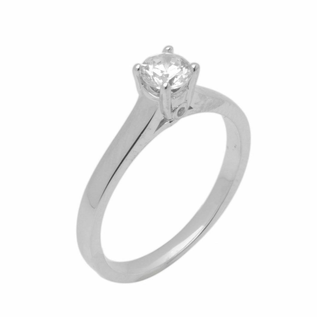 14k Solid Gold Elegant Ladies Modern Tapered Round Solitaire Ring D2015v - Royal Dubai Jewellers