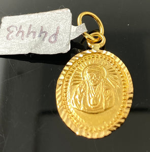 22k Solid Gold Simple Sikh Religious Guru Nanak Pendent p4443 - Royal Dubai Jewellers