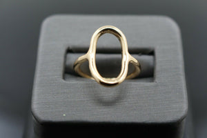 18k Solid Gold Elegant Ladies Modern OVal Designed Fancy Ring R9151m - Royal Dubai Jewellers