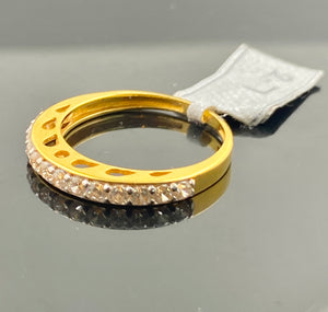 22k Solid Gold Simple Thin Stones Encrusted Band r3774 - Royal Dubai Jewellers