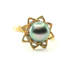 22k Ring Solid Gold ELEGANT Charm Teal Star Band SIZE 7 "RESIZABLE" r2336z - Royal Dubai Jewellers