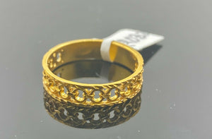22k Ring Solid Gold ELEGANT Infinity Chain Ring Design Ladies Band r2032z - Royal Dubai Jewellers
