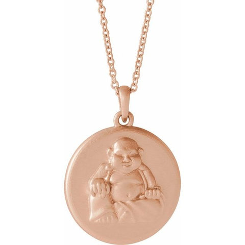14K Rose Buddha 16-18" Necklace 86851NR - Royal Dubai Jewellers