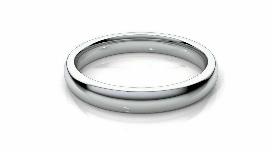 14k Solid Gold 4mm Comfort Fit Wedding Flat Band in 14k White Gold 