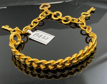 21k Elegant Designer Posh Bangles Curb Pattern With Charms b821 - Royal Dubai Jewellers