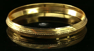 22k Bracelet Solid Gold Simple Charm Diamond Cut Men Design Size 2.75 inch B4221 - Royal Dubai Jewellers