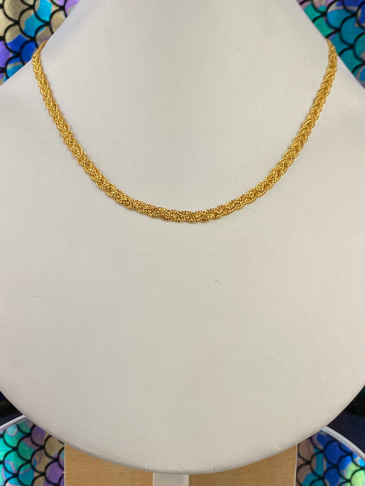 22k Chain Solid Gold Ladies Jewelry Curb Design C0495 - Royal Dubai Jewellers