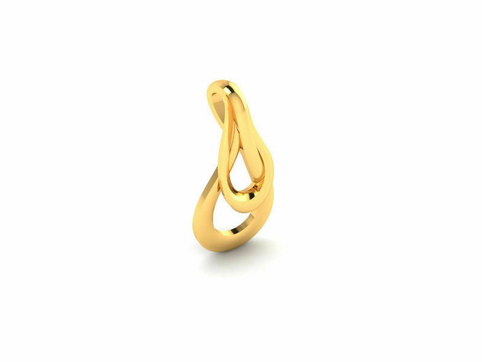 22k Solid Yellow Gold Ladies Jewelry Elegant Double Tear Drop Pendant CGP24 - Royal Dubai Jewellers