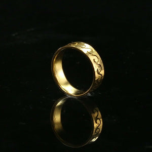 22k Ring Solid Gold ELEGANT Charm Ladies Water Waves SIZE 7.5 "RESIZABLE" r2304 - Royal Dubai Jewellers
