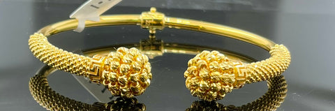 22k Bangle Solid Gold Elegant Charm Unique Exotic Design br5145 - Royal Dubai Jewellers