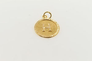22k 22ct Solid Gold Charm Letter H Pendant Round Design p1081 ns - Royal Dubai Jewellers