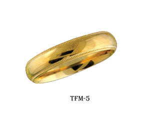 14k Solid Gold Elegant Ladies Modern Matte Finish Flat Band Ring TFM-5v - Royal Dubai Jewellers