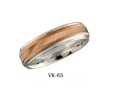 18k Solid Gold Elegant Ladies Modern Angle Carbide Finishes Flat Band Ring VK65v - Royal Dubai Jewellers