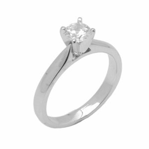 14k Solid Gold Elegant ladies Modern Reverse Tapered Round Solitaire Ring D2025v - Royal Dubai Jewellers