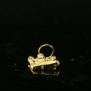 22k Solid Gold ELEGANT Simple Diamond Cut Religious Lord Shiva Pendant P1522 - Royal Dubai Jewellers