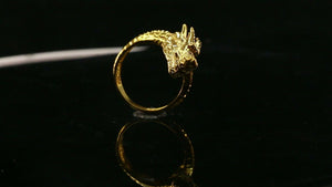 22k Ring Solid Gold ELEGANT Charm Mens Dragon Band SIZE 8 "RESIZABLE" r2319 - Royal Dubai Jewellers