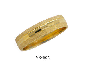 18k Solid Gold Elegant Ladies Modern Stipple Finish Flat Band 5mm Ring VK604v(Y) - Royal Dubai Jewellers