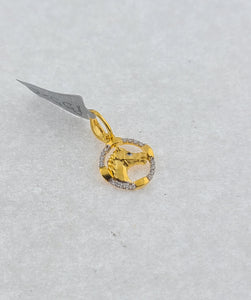 22K Solid Gold Fancy Pendant With Zircons P5526 - Royal Dubai Jewellers