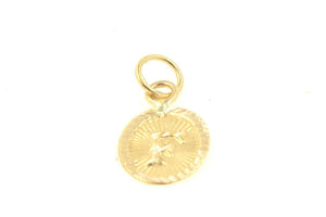 22k 22ct Solid Gold Charm Letter F Pendant Oval Design p1146 ns - Royal Dubai Jewellers
