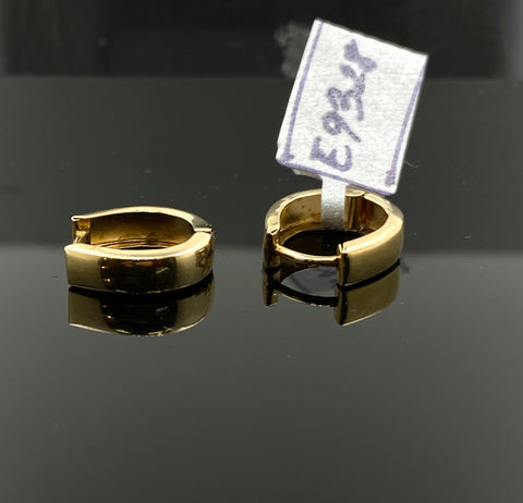 10K Solid Gold Plain Solid Base Earrings E9328 - Royal Dubai Jewellers