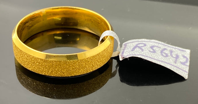 21k Solid Gold Simple Unisex Sandblast Band R5642 - Royal Dubai Jewellers